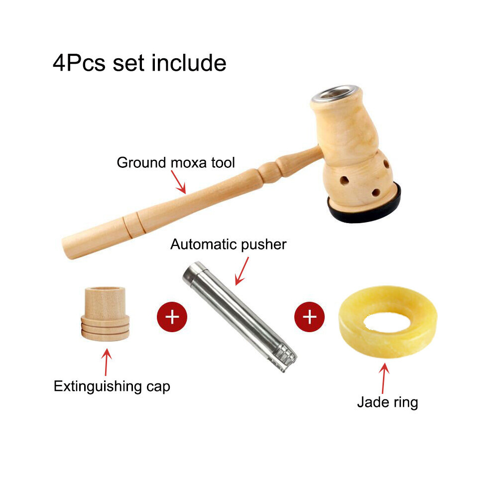 Dechoicelife (A-4) Jade Moxibustion Tool Handle Gourd Moxa Roll Burner Warm Body Massage Burning Chinese Herbal Medicine Penetrates Meridians