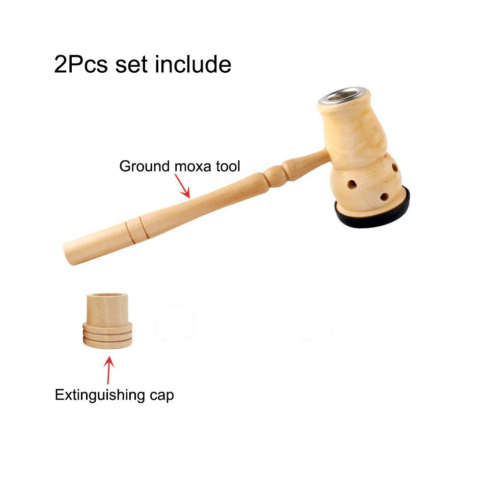 Dechoicelife (A-2) Jade Moxibustion Tool Handle Gourd Moxa Roll Burner Warm Body Massage Burning Chinese Herbal Medicine Penetrates Meridians