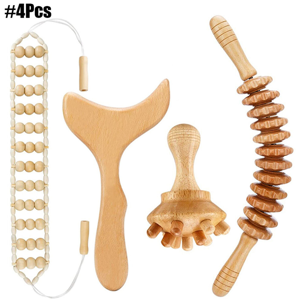 Dechoicelife Orange (A-) Maderoterapia Kit Wood Therapy Massage Tools, Complete Kit Wood Therapy Tools For Body Shaping, Reducing Appearance Of Cellulite