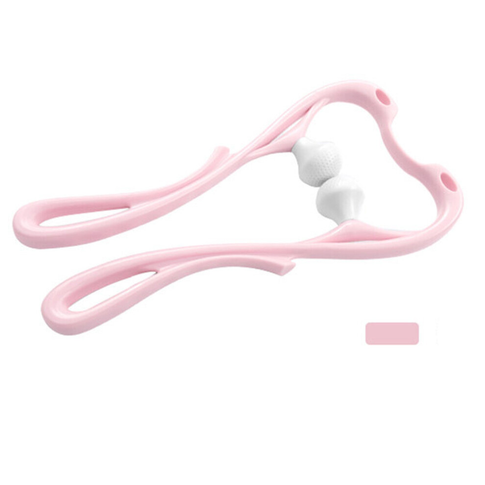 Dechoicelife (A-Pink) Neck Massager,Dual Pressure Trigger Point Massage Tool,Handheld Relaxer For Neck,Back Pain Relief,Deep Tissue Shiatsu Massage