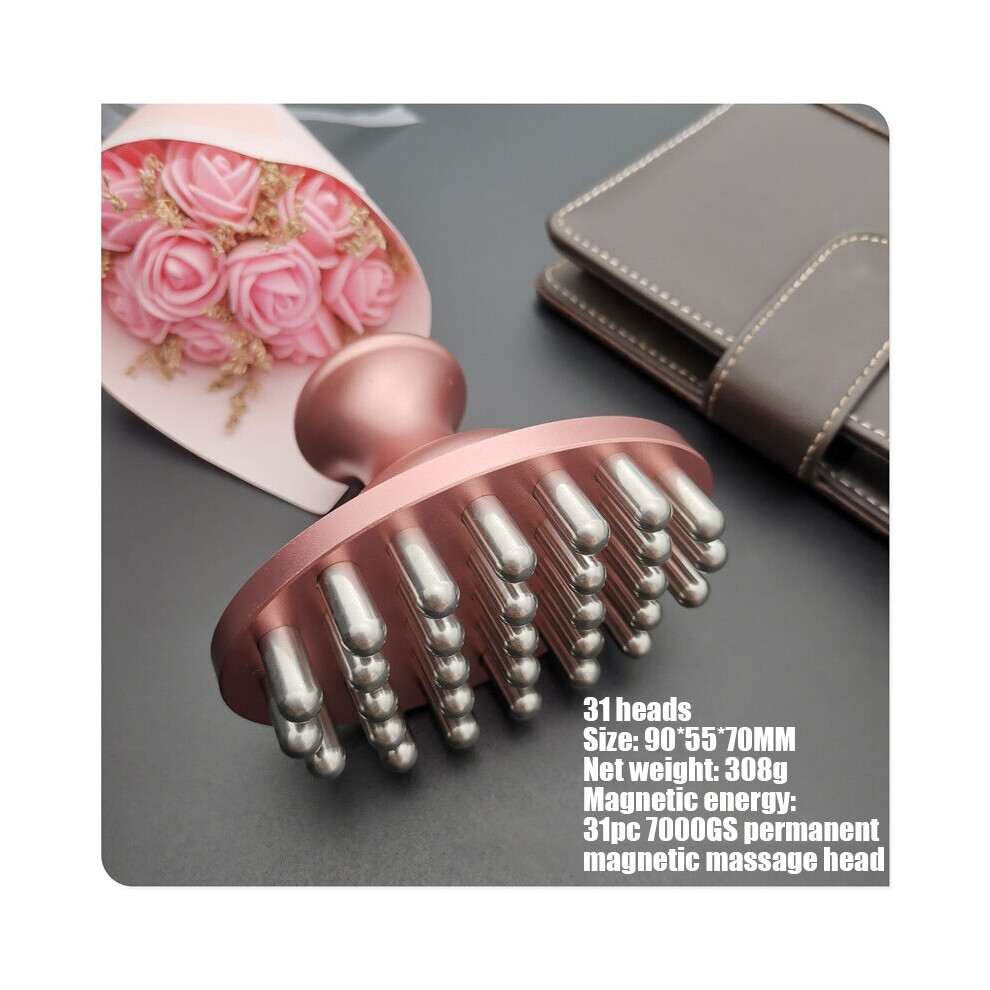 Dechoicelife Pink (A-31 Heads ) 7000Gs Magnetic Massage Comb Gua Sha Acupressure Trigger Point Massager Anti Cellulite Slimming Magnetotherapy Acid Discharge
