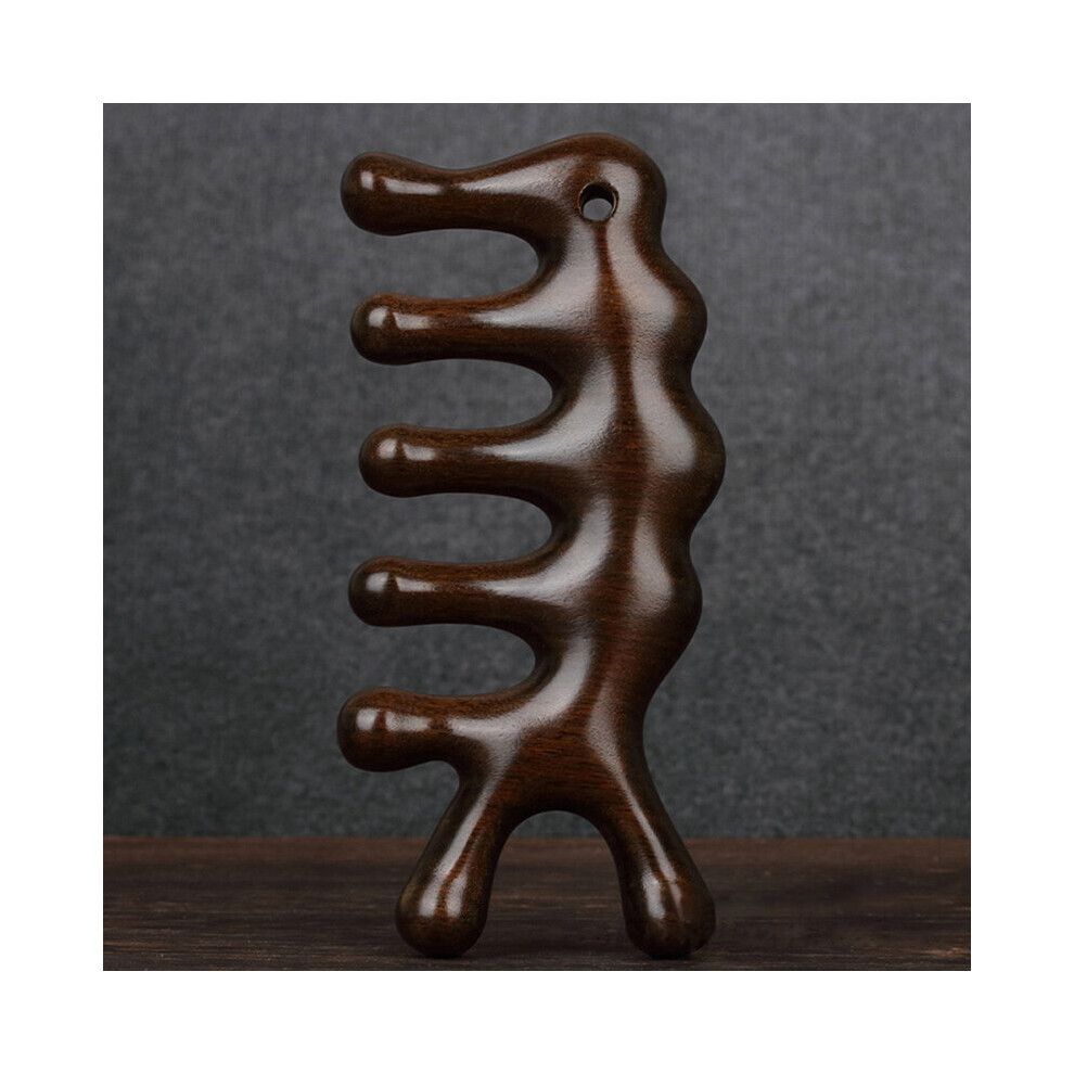 Dechoicelife Unisex Not,Specified (A-He) Body Meridian Massage Comb Sandalwood Five Wide Tooth Comb Anti-Static Smooth Hair Acupuncture Therapy Blood Circulation Tools