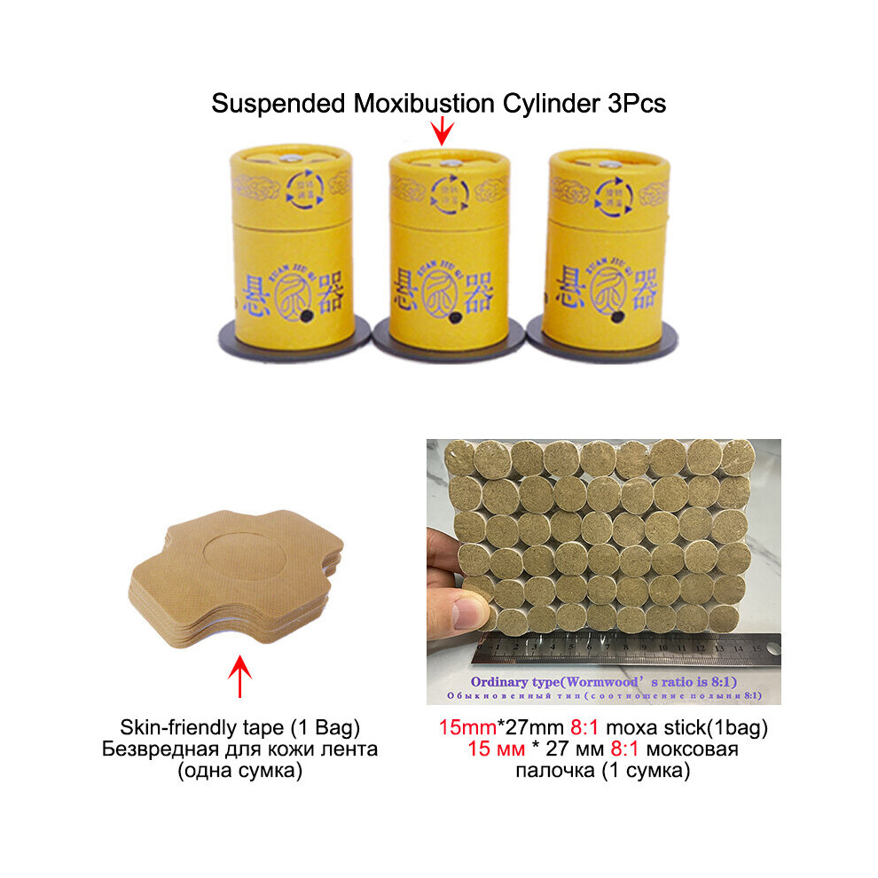 Dechoicelife (A-Set 1) Suspended Moxibustion Cylinder Moxa Stick Burner Mugwort Warm Acupoint Meridian Massage Therapy Cure Rheumatism Relieve Pain