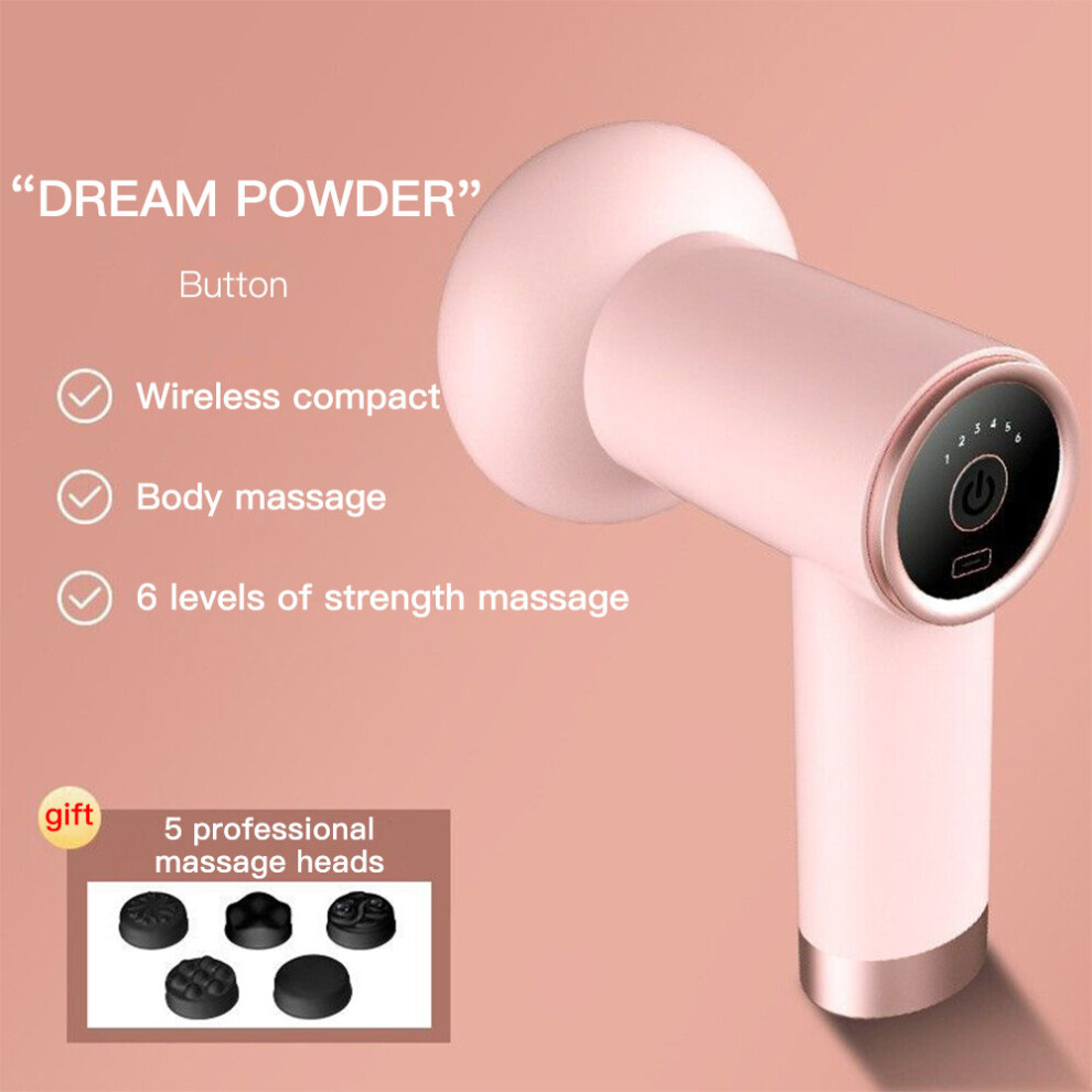 Dechoicelife (A-Pink) Electric Massage Hammer Massage Gun Deep Tissue Percussion Muscle Relax Vibration Massager For Body Handheld Back Fitness Slim