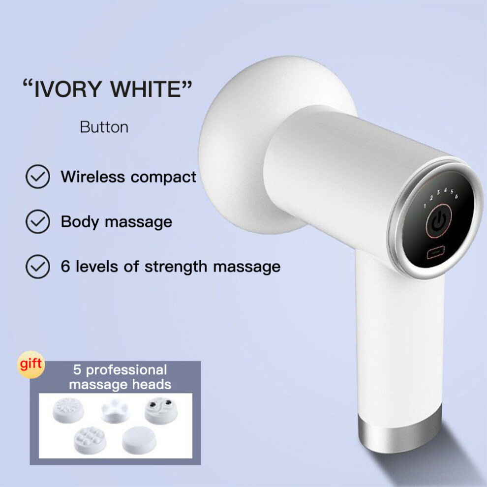 Dechoicelife (A-White) Electric Massage Hammer Massage Gun Deep Tissue Percussion Muscle Relax Vibration Massager For Body Handheld Back Fitness Slim