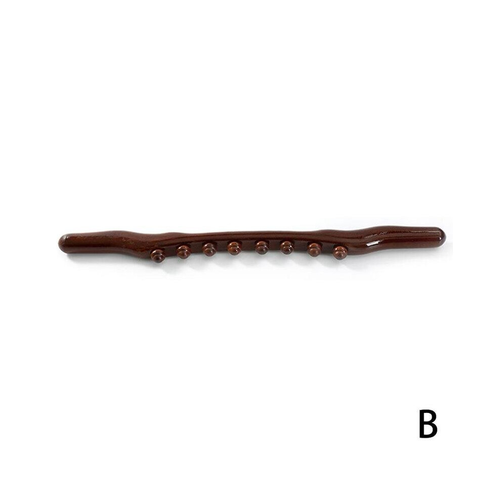 Dechoicelife (A-B) Wooden Gua Sha Stick With 8 Beads Anti-Cellulite Massager Tool For Backpain Relief Wood Therapy Massage Cup