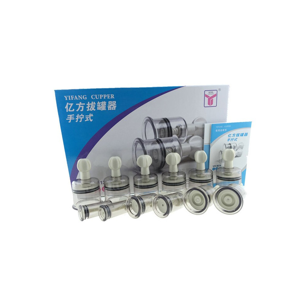 Dechoicelife 12 Cups Chinese Medical Vacuum Body Massager Magnetic Acupuncture Vacuum Cupping Set Portable Massage Therapy Tens Health