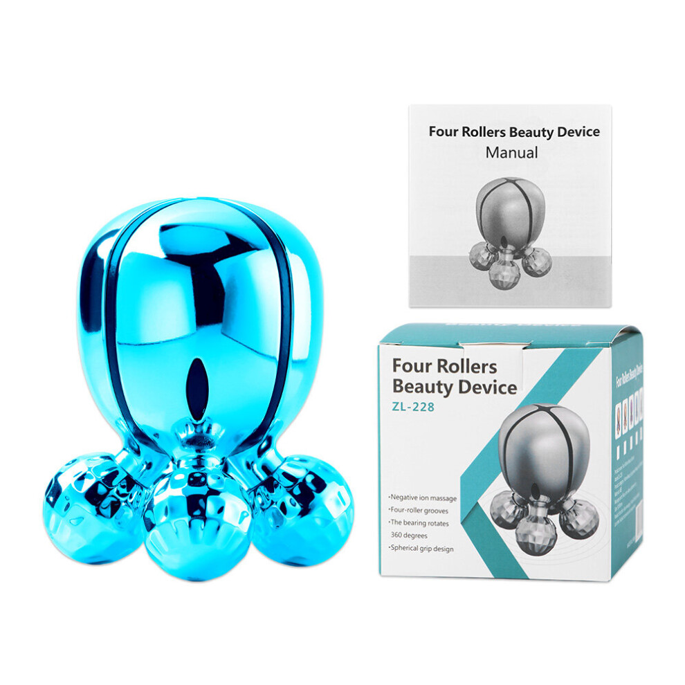 Dechoicelife Blue (A-) Facial Massage Roller 4D Roller Thin Face Slimming Massager Face Lifting Firming Body Shaping Relaxation Beauty Instrument