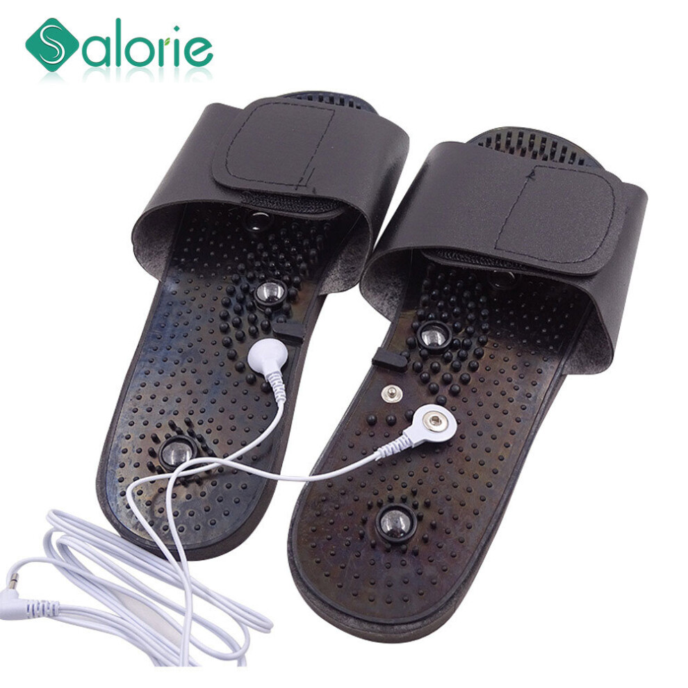 Dechoicelife Electrode Massage Slippers Suit For Tens Acupuncture Therapy Massager Machine Physiotherapy Body Foot Massager Relaxing Rubber