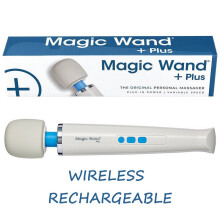 (a-Wireless use) Authentic Magic Wand Massager plus Vibrator Variable-Speed with Flexible Neck Soft Silicone Head Muscle Relaxing Vibration
