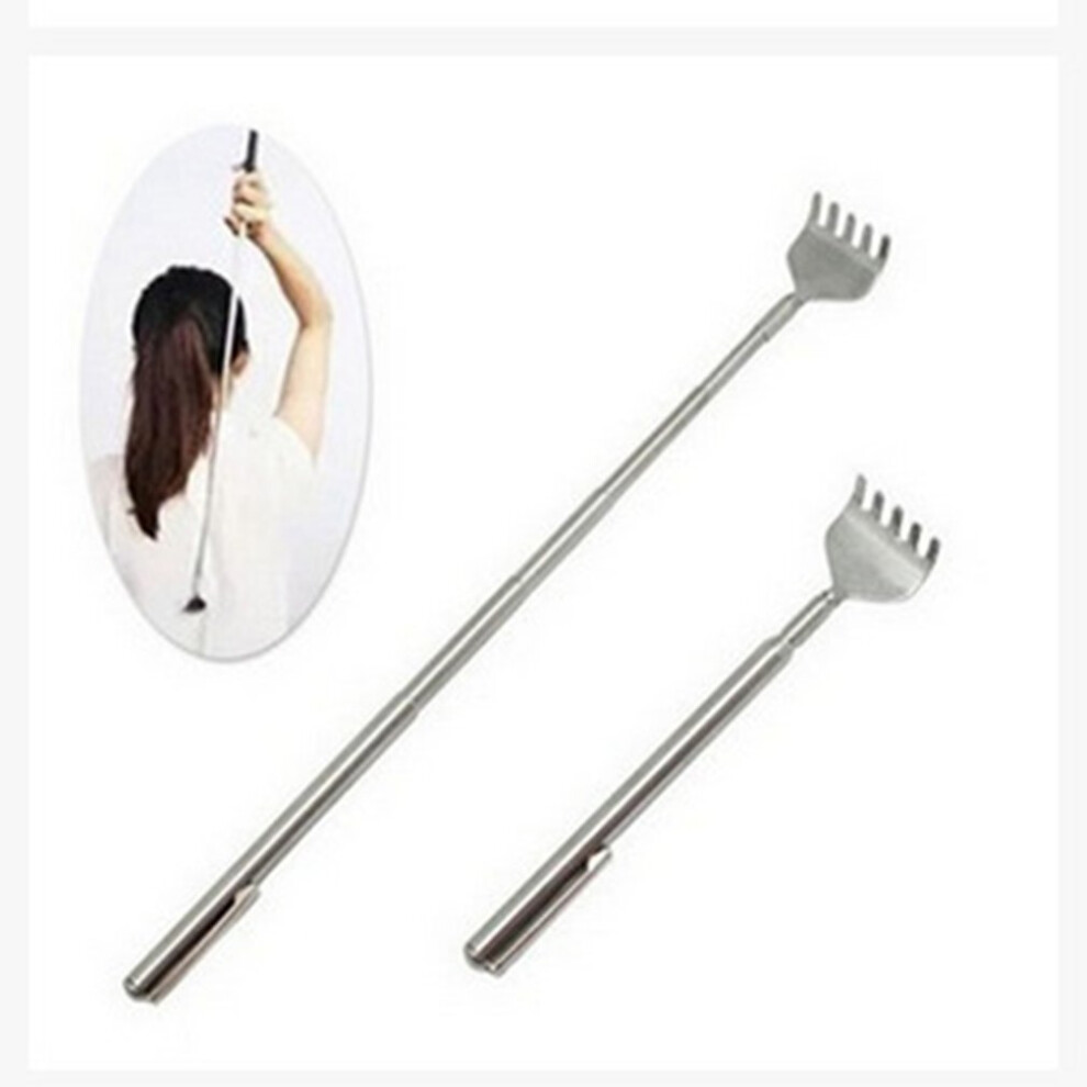 Dechoicelife Telescoping Back Scratcher Stainless Steel Portable Telescopic Extendable Handy Pocket Pen Clip Back Scratcher