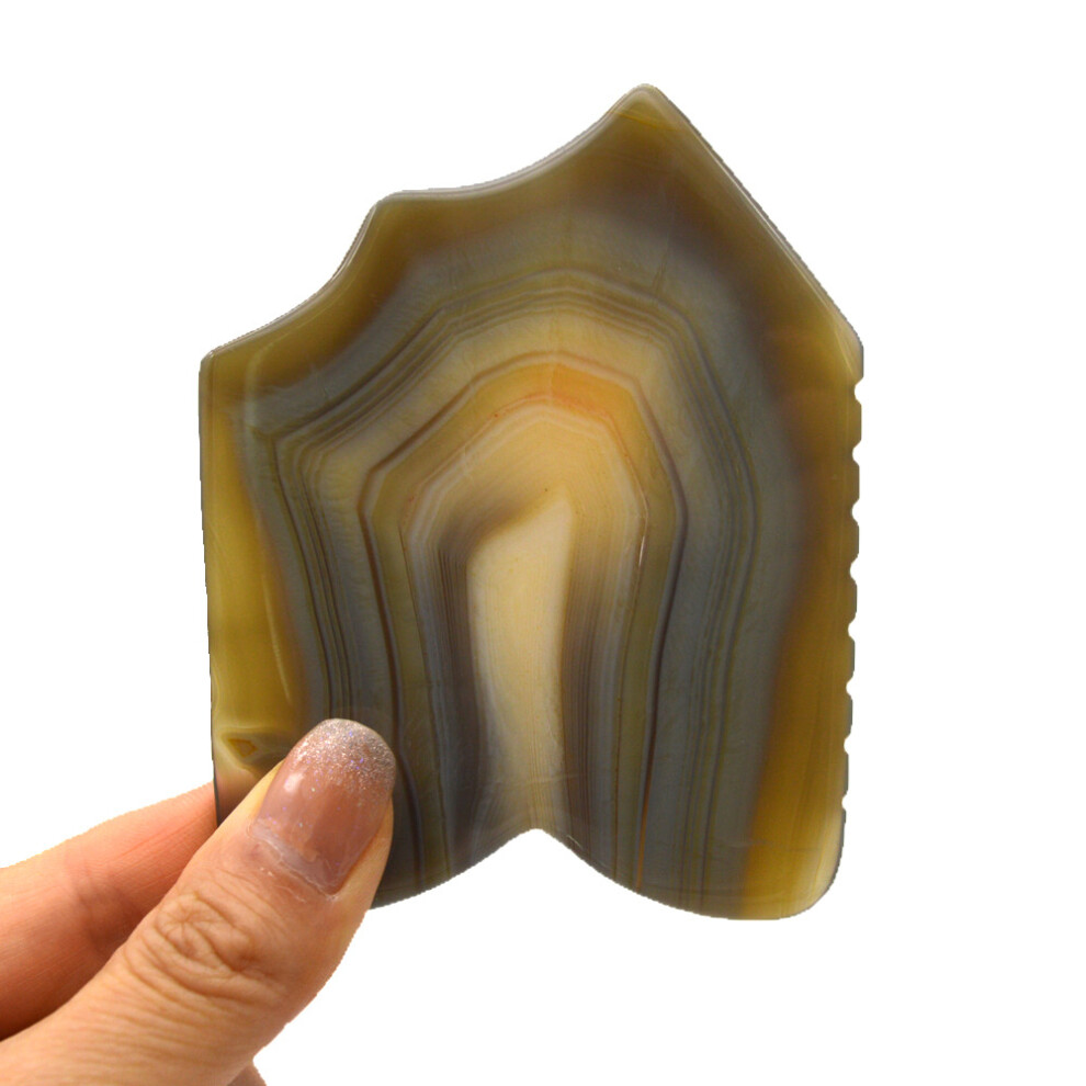 Dechoicelife Dark/Grey Natural Agate Gua Sha Jade Massager Guasha Gouache Stone