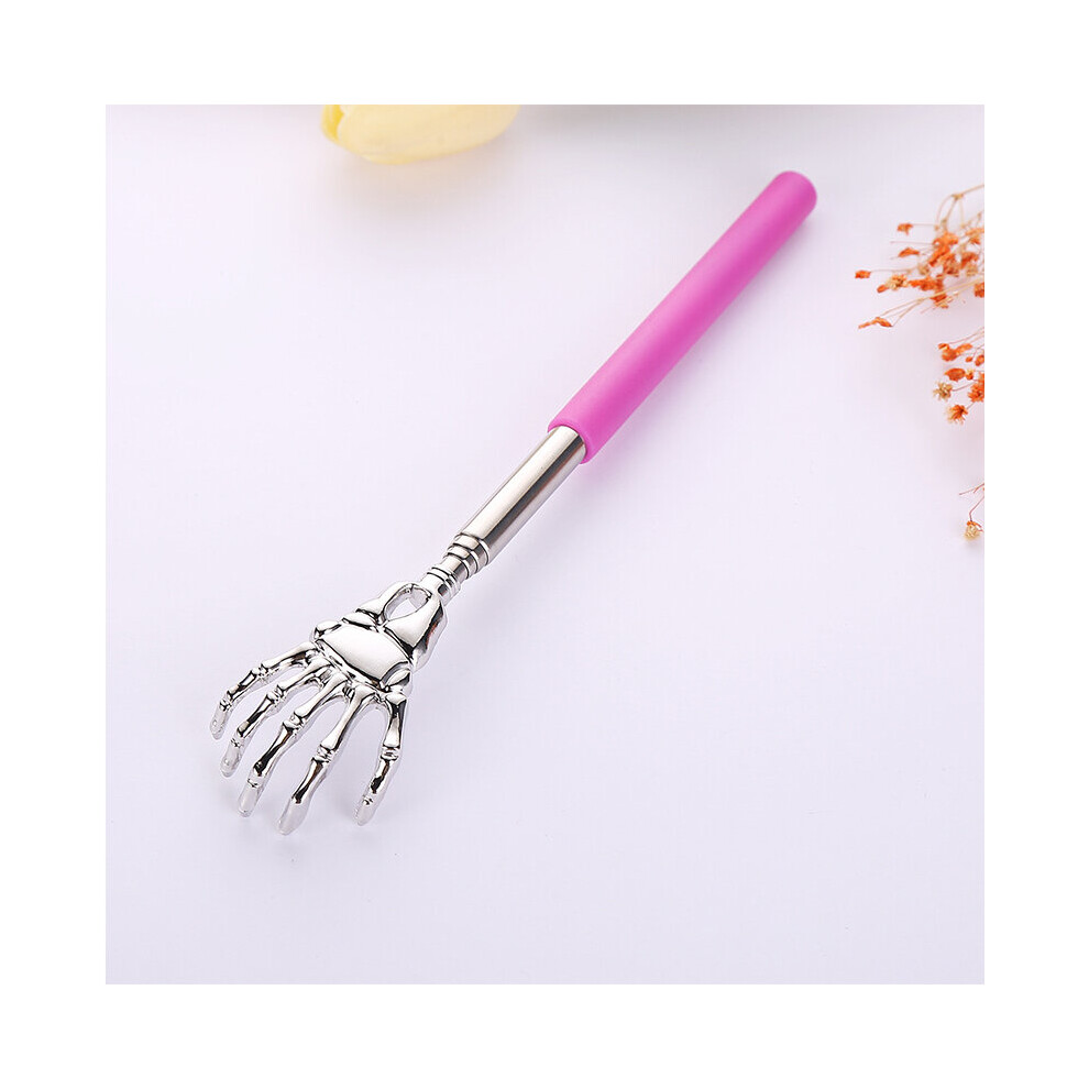 Dechoicelife Pink (A-) Portable Extendable Telescopic Metal Back Scratchers With Rubber Handles Relieves Itching On Back Neck Head Beard And Body