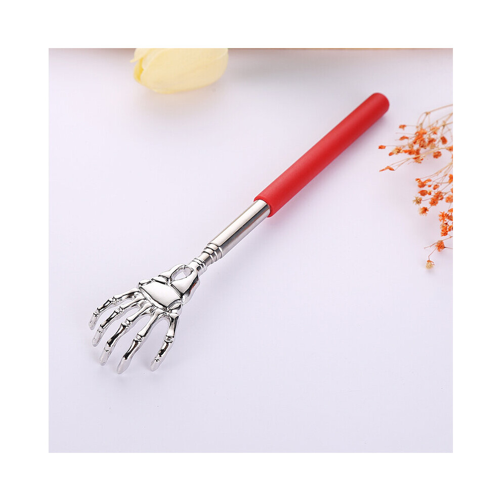 Dechoicelife Red (A-) Portable Extendable Telescopic Metal Back Scratchers With Rubber Handles Relieves Itching On Back Neck Head Beard And Body
