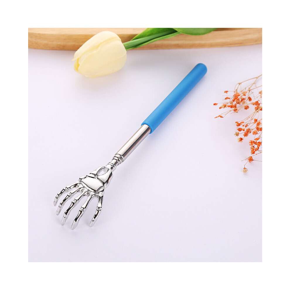 Dechoicelife Blue (A-) Portable Extendable Telescopic Metal Back Scratchers With Rubber Handles Relieves Itching On Back Neck Head Beard And Body