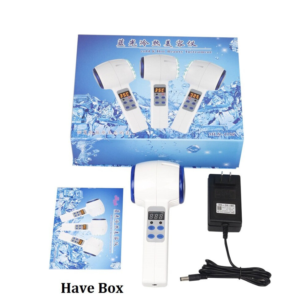 Dechoicelife (A-With Retail Box Eu Plug) Hot Cold Hammer Cryotherapy Nutrition Lead-In Device Face Massager Skin Lifting Tighten Rejuvenation Anti-Aging Machine Be