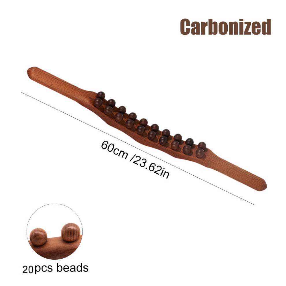 Dechoicelife (A-20Beads Carbonized) Wood Therapy Tools For Body Contour Massage Roller Anti Cellulite Massager For Backpain Relief Drenaje Linfatico Leg Weightloss