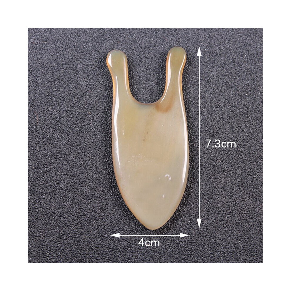 Dechoicelife (A-Horn) Natural Horn Scraping Board Nose Trigger Guasha Tool Eye Meridian Massager Facial Beauty Health Scraper Tendon Pulling Stick