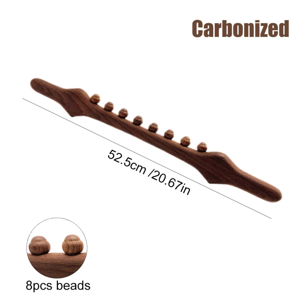 Dechoicelife (A-Type1 Carbonized 8) Wood Therapy Tools For Body Contour Massage Roller Anti Cellulite Massager For Backpain Relief Drenaje Linfatico Leg Weightloss