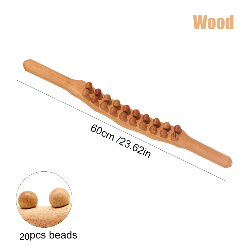 Dechoicelife (A-20Beads Wood) Wood Therapy Tools For Body Contour Massage Roller Anti Cellulite Massager For Backpain Relief Drenaje Linfatico Leg Weightloss