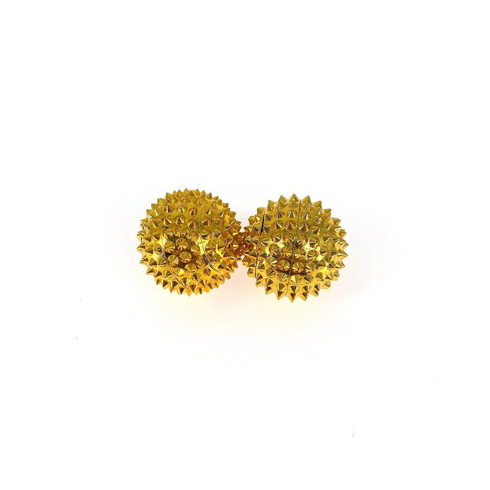 Dechoicelife Gold (A-) 2Pcs Magnetic Durable Hand Acupuncture Massage Ball Hand Foot Pain Massage Ball To Relieve Plantar Fasciitis Therapy Massager