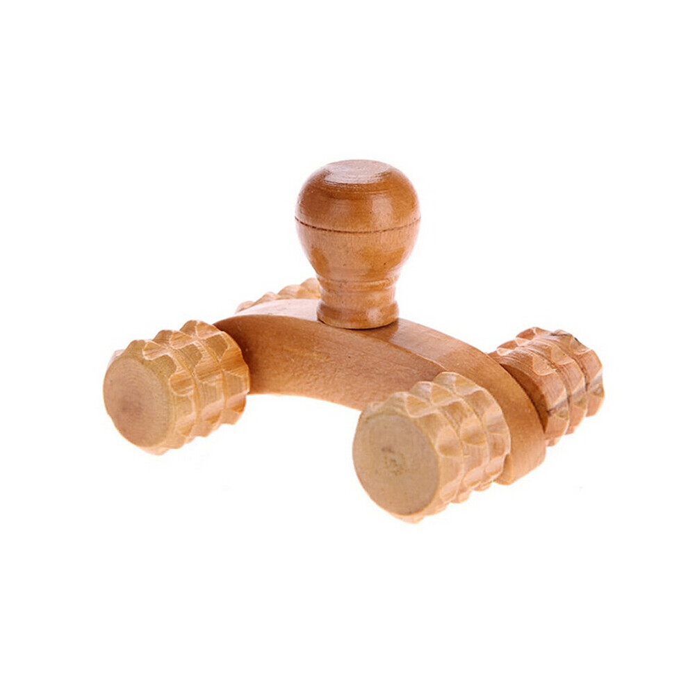 Dechoicelife White (A-) 1Pcs Triangle Trigeminal Body Relax Fragrant Wood Neck Shiatsu Reflexology Wooden Spa Therapy Massager For Blood Circulation