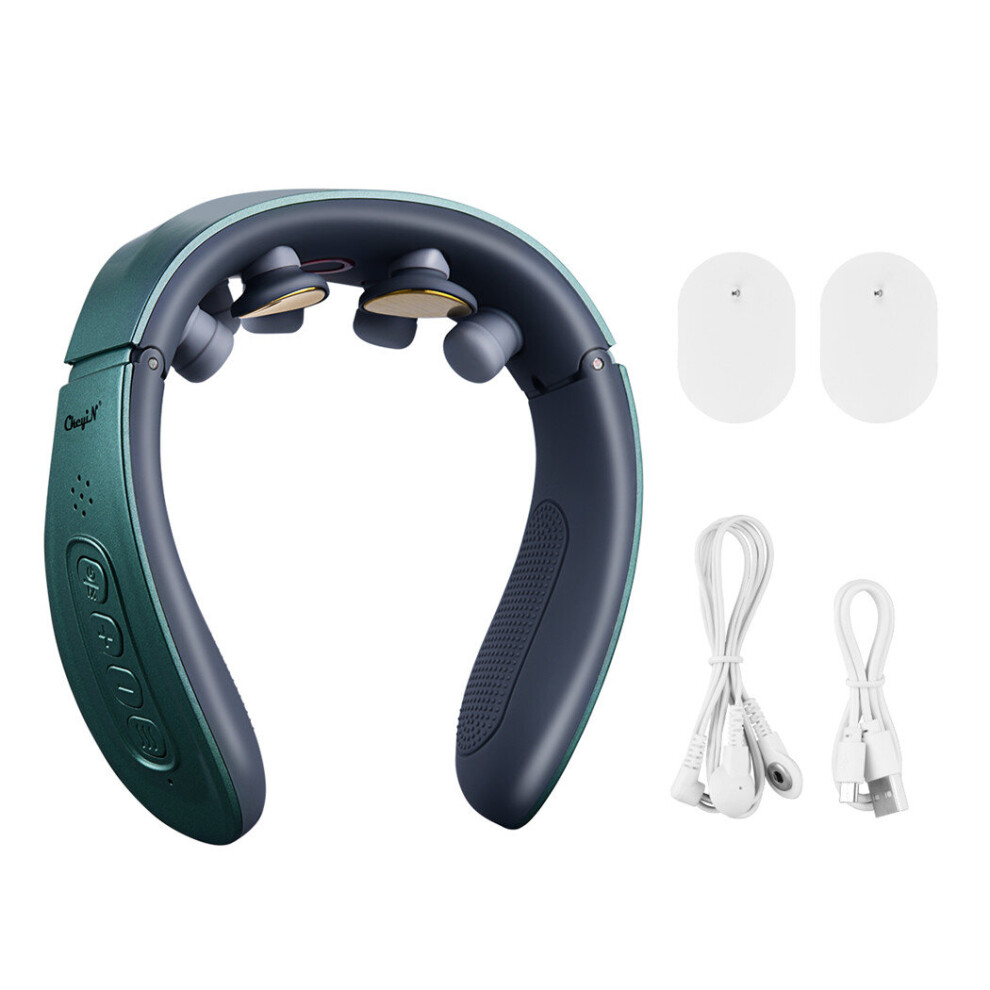 Dechoicelife Ckeyin Electric Neck Massager Ems Shoulder Cervical Pain Relief Hot Compress Health Care Physiotherapy Relaxation Massage