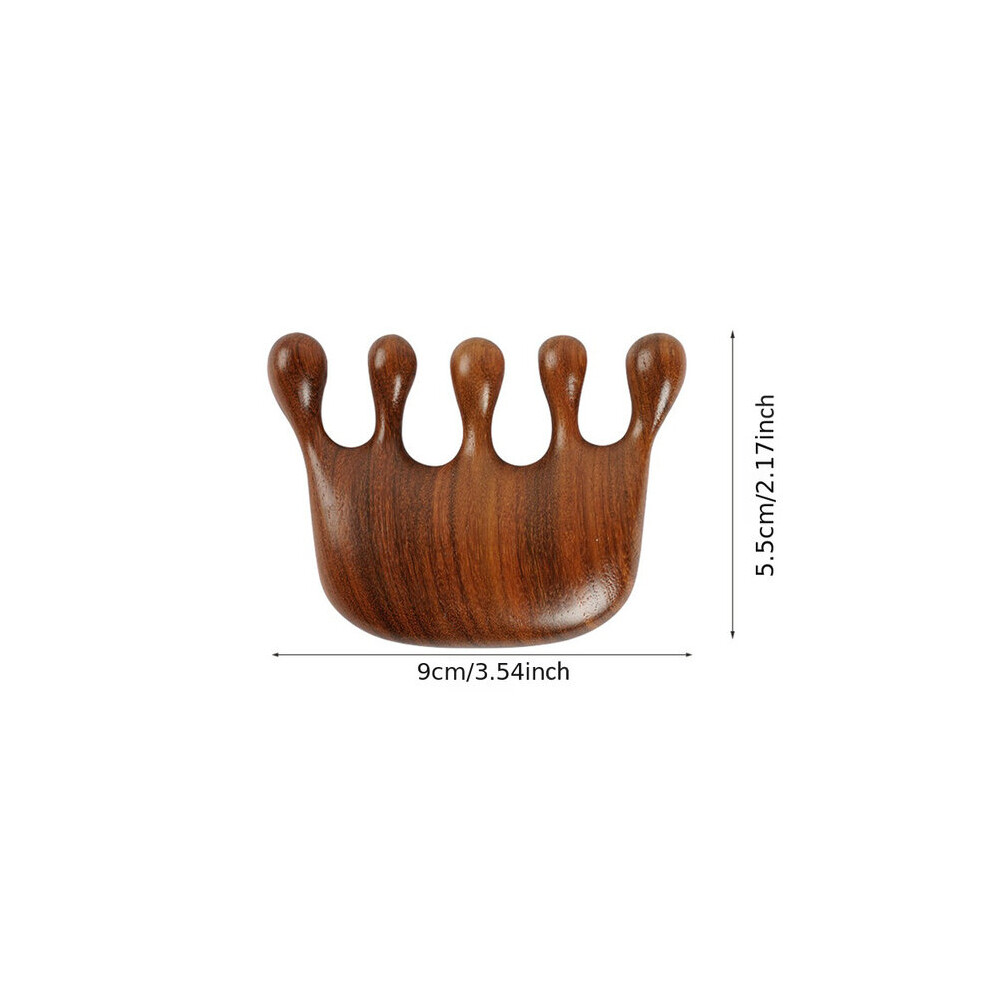 Dechoicelife (A-Style 5) Meridian Massage Comb Sandalwood Wooden 5 Tooth Point Acupuncture Head Massage Therapy Blood Circulation Anti-Static Smooth Hair