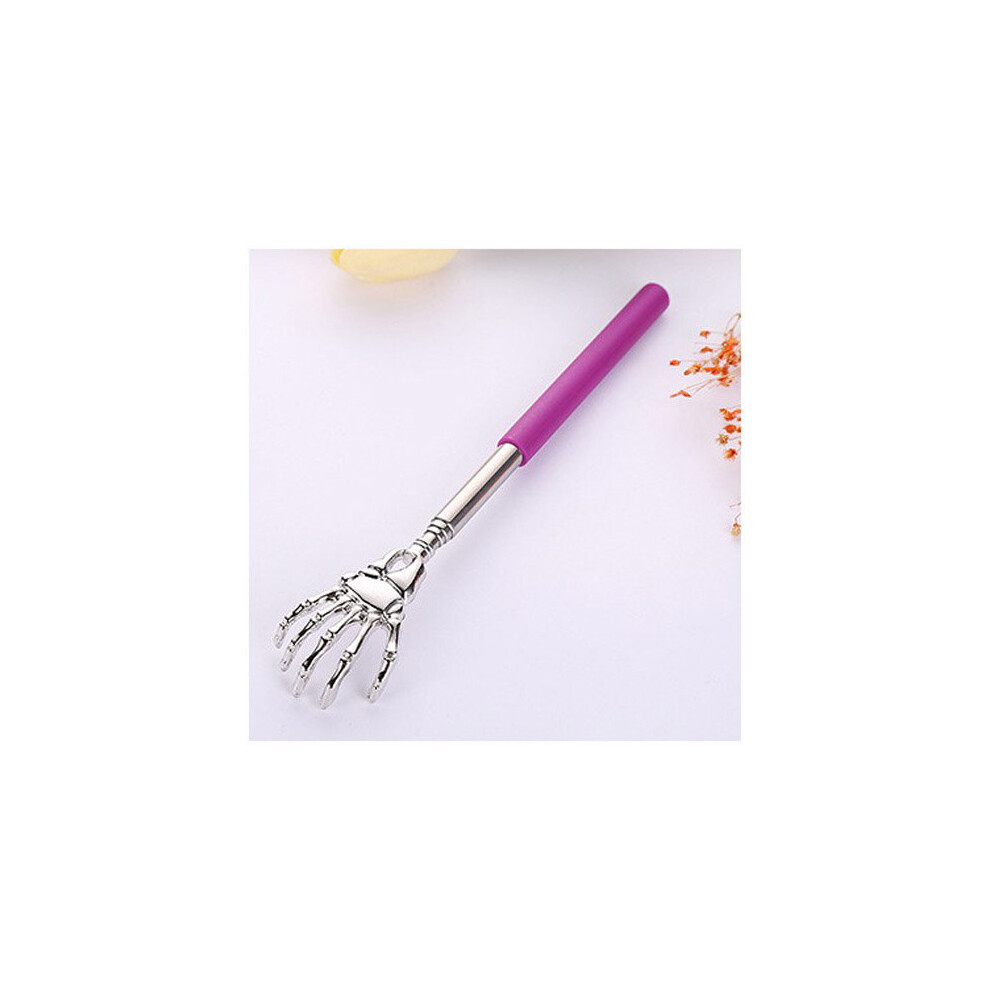 Dechoicelife Purple (A-Ghost Hand ) Stainless Steel Back Scratcher Telescopic Scratching Back Scratcher Massager Scraper Extendable Telescoping Itch Health Hackle