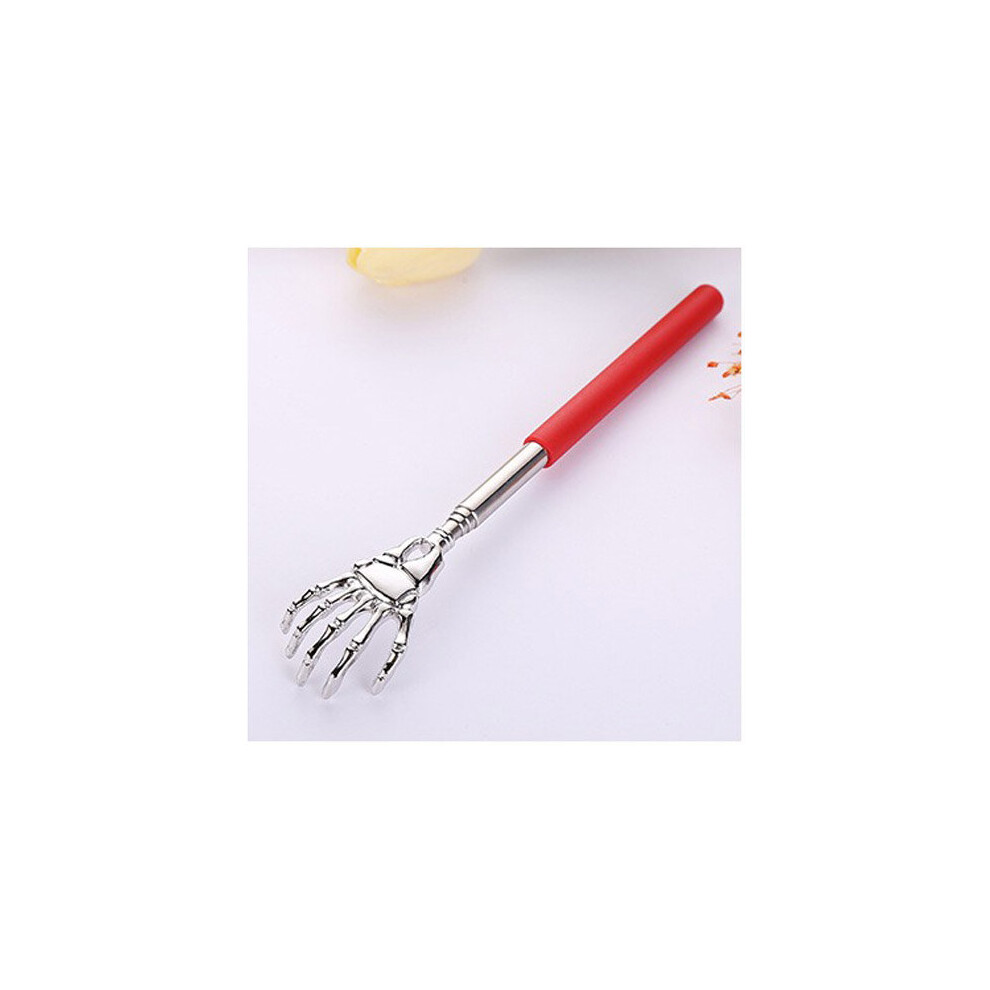 Dechoicelife Red (A-Ghost Hand ) Stainless Steel Back Scratcher Telescopic Scratching Back Scratcher Massager Scraper Extendable Telescoping Itch Health Hackle