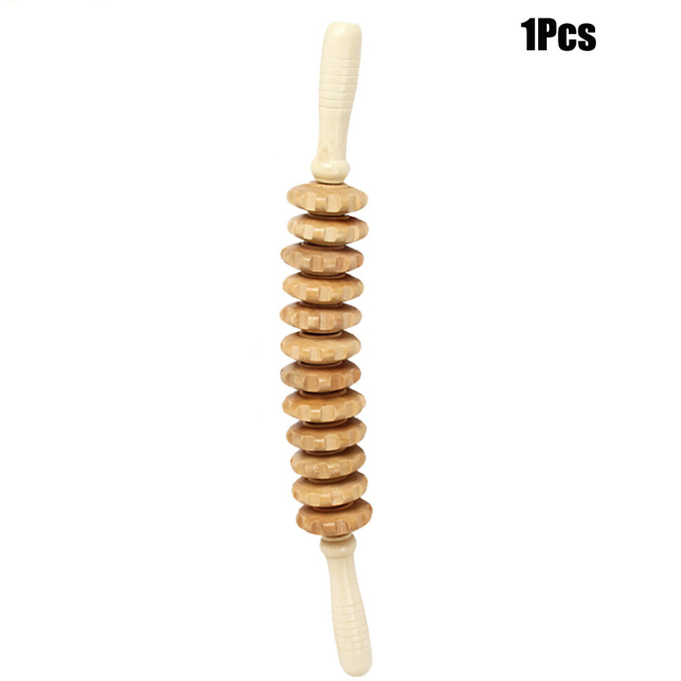 Dechoicelife Blue (A-) Wood Therapy Massage Tools Body Sculpting Tools For Body Shaping Wooden Massage Roller Stick Wood Back Massager Roller Rope