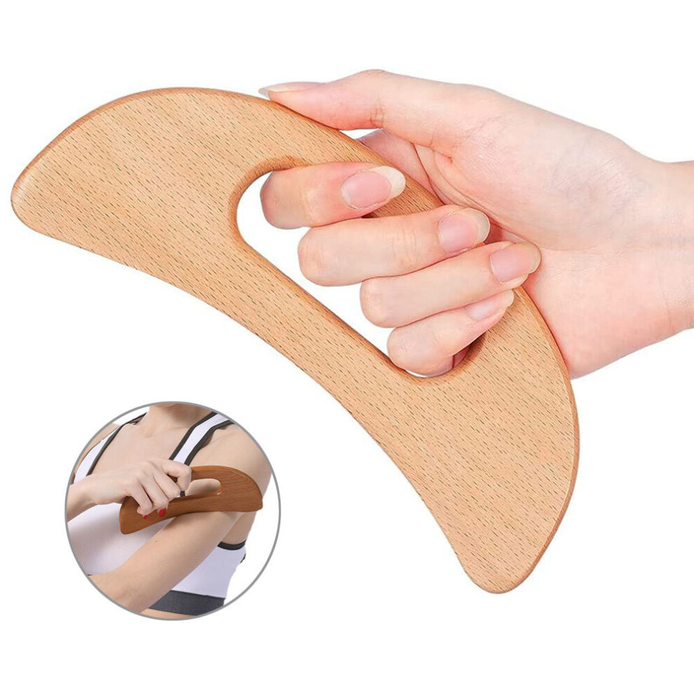 Dechoicelife (A-Style E-1Pcs) Lymphatic Drainage Massager Wooden Gua Sha Scraper Body Acupressure Physical Therapy Tool Anti Cellulite Relieve Muscle Fatigue