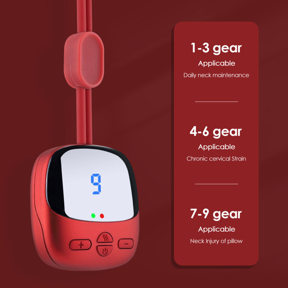 Dechoicelife Red (A-) Tens+Ems Micro-Current Cervical Spine Massager Electric Neck Massager Portable Hot Compress Shoulder And Neck Massager