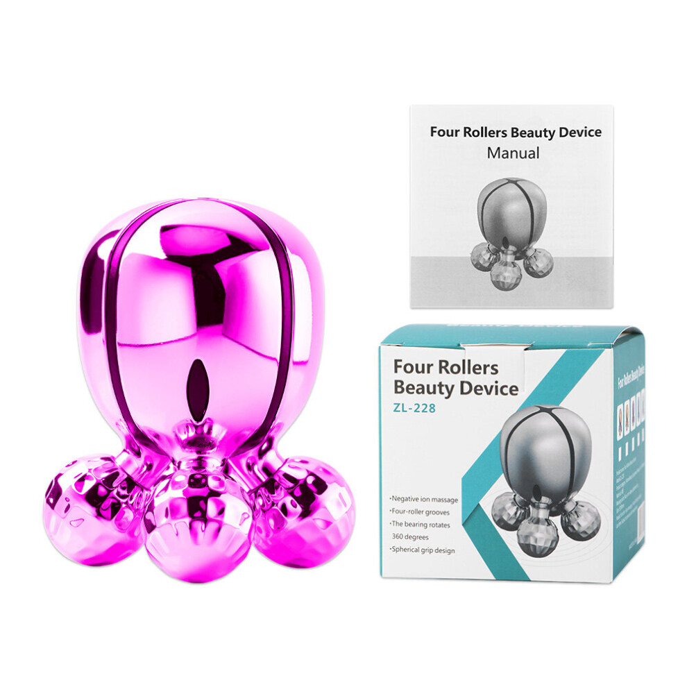 Dechoicelife Purple (A-B With Box-) Face Massager Eye Massage Face-Lifting Instrument 3D Manual Roller Face Lifting Shape Face 4 Rounds Shaping Body Face Massage