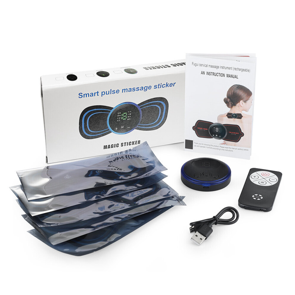 Dechoicelife (A-5Pcs Stickers) Electric Neck Massager With Massage Stickers Ems Cervical Vertebra Massage With Box Patch Muscle Pain Relief Shoulder Relaxation