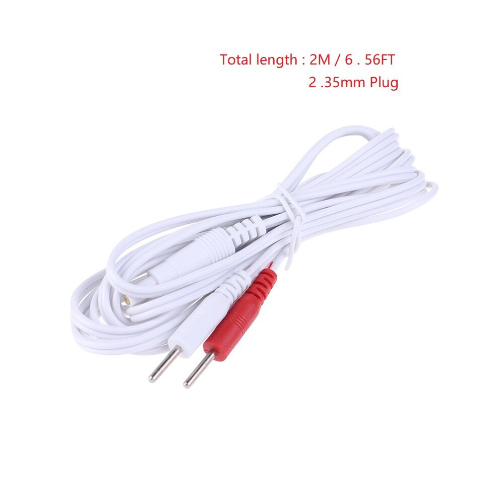 (a-1PCS white  2Button) 2/4Buttons Electrotherapy Electrode Lead Electric Shock Wires Cable For Tens Massager Connection Cable Massage & Relaxation Ho-image-OPC-PC9P8NV-NEW