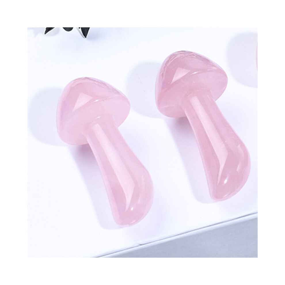 Dechoicelife (A-2Pc) Natural Rose Quartz Gouache Pink Quartz Crystal Mushroom Eye Massager Facial Lifting Jade Massager Gua Sha Massage Skincare Tool