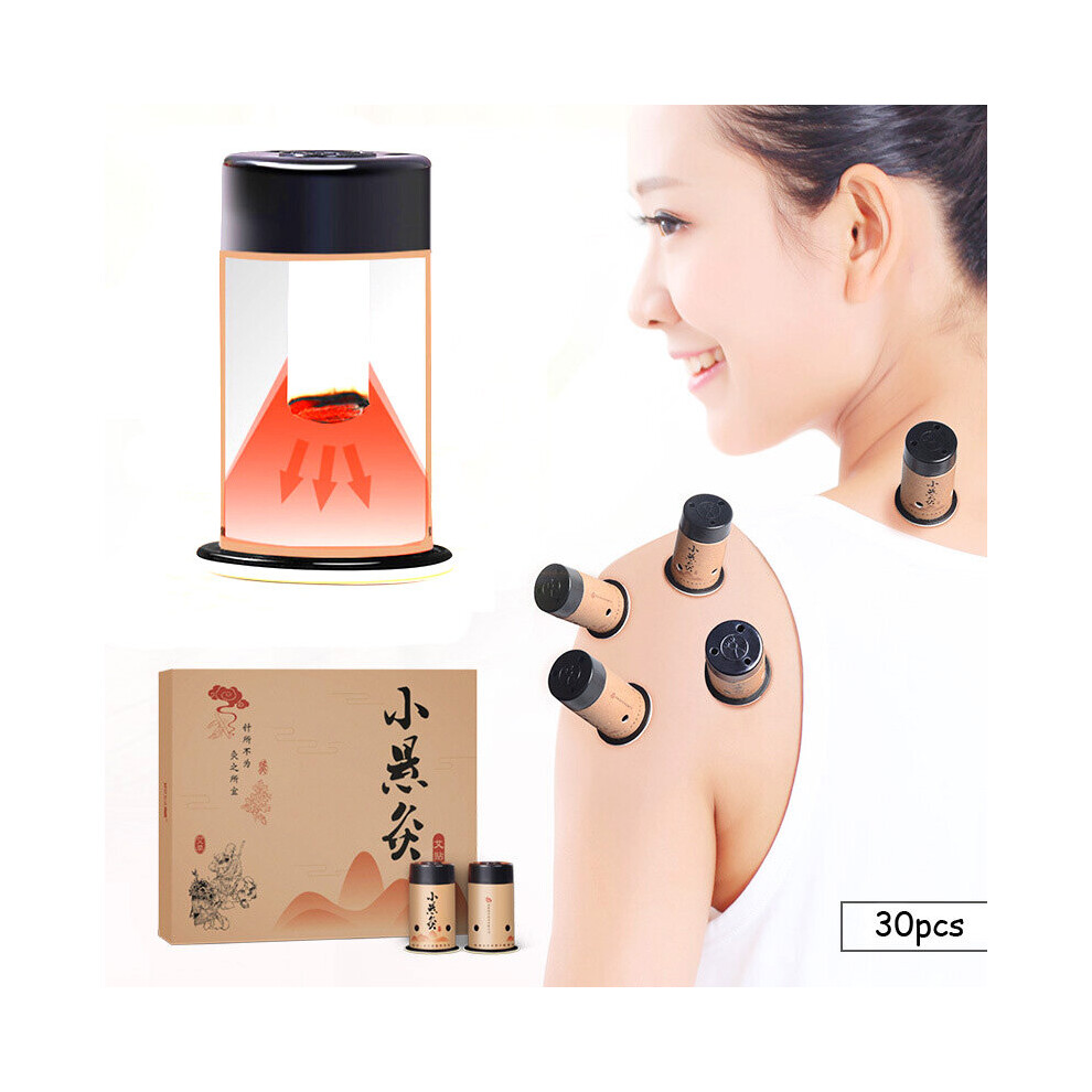 Dechoicelife 30Pcs Mini Moxa Sticker Moxibustion Rolls Heating Therapy Traditional Chinese Moxa Burner Warm Meridian Acupuntura