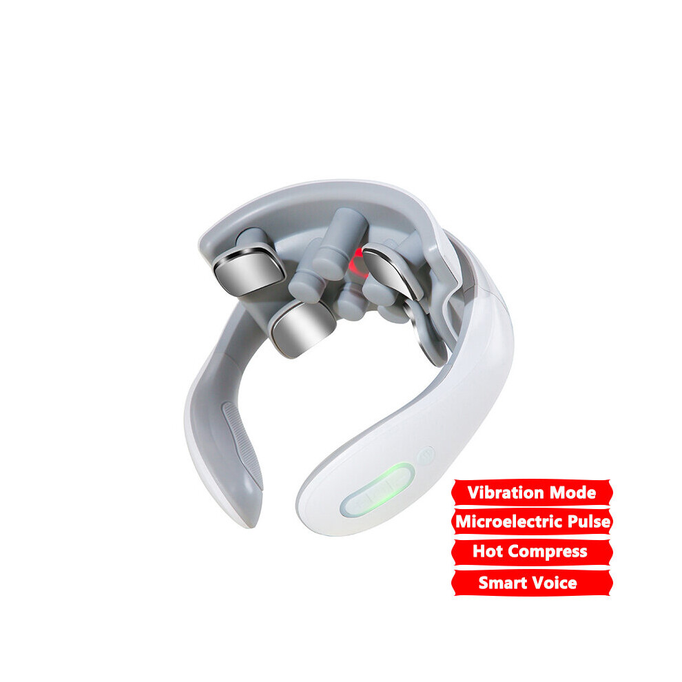 Dechoicelife (A-Type 1) Vibration Neck Masssger Smart Electric Device Hot Compress Magnetic Pulse Voice Cervical Massager Rechargeable Neck Massage
