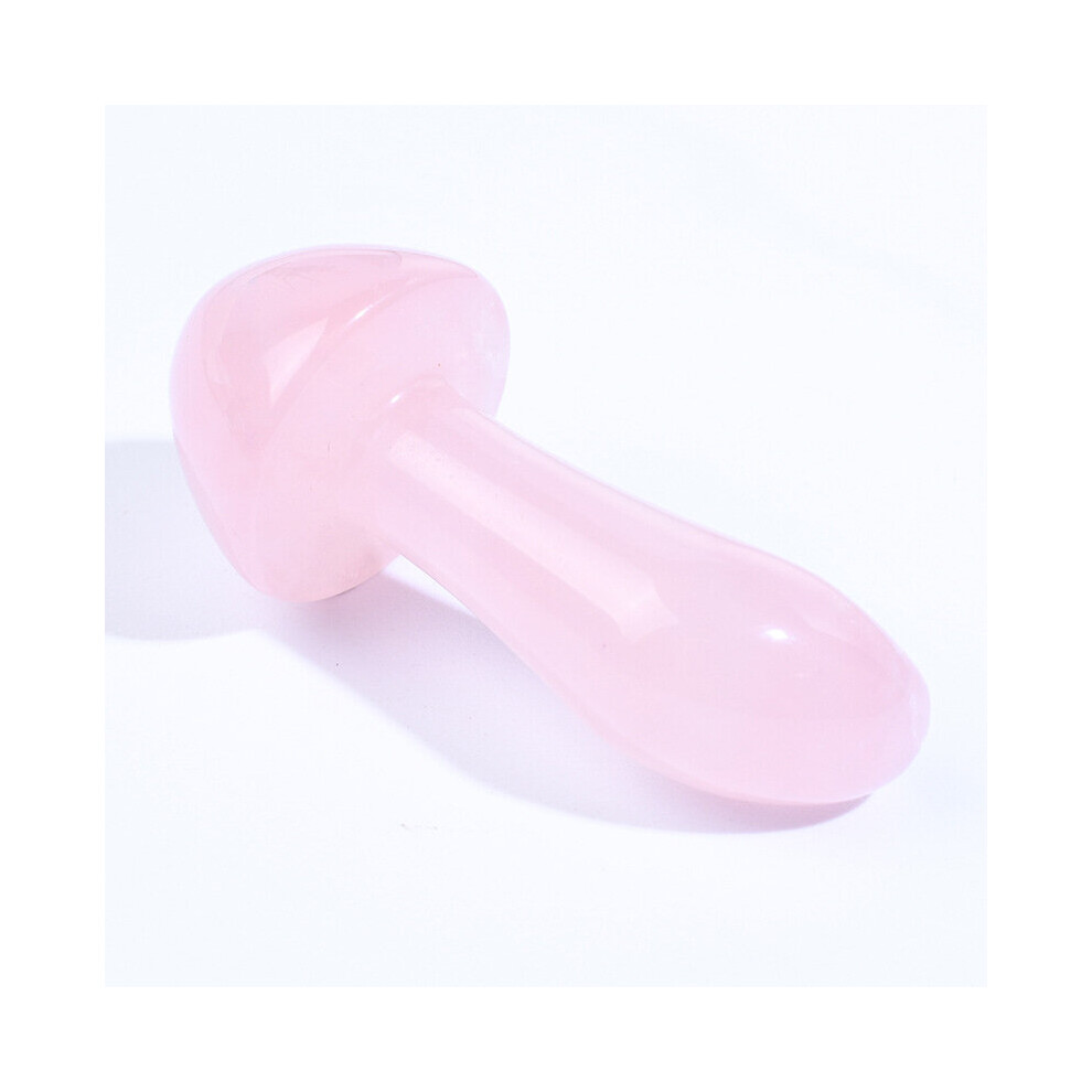 Dechoicelife (A-1Pc) Natural Rose Quartz Gouache Pink Quartz Crystal Mushroom Eye Massager Facial Lifting Jade Massager Gua Sha Massage Skincare Tool