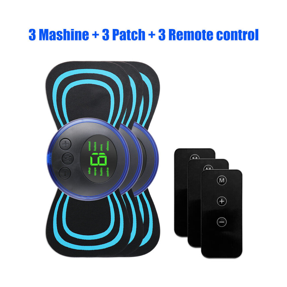 Dechoicelife (A-3 Machine 3 Patch) Lcd Display Ems Neck Stretcher Electric Massager Portable 8 Modes Cervical Massage Patch Pulse Muscle Stimulator