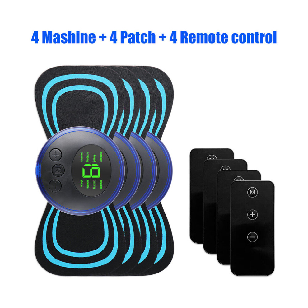 Dechoicelife (A-4 Machine 4 Patch) Lcd Display Ems Neck Stretcher Electric Massager Portable 8 Modes Cervical Massage Patch Pulse Muscle Stimulator