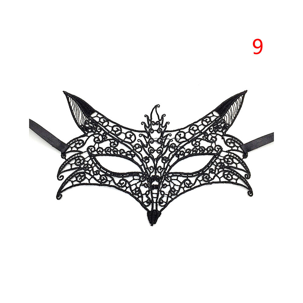 (a-HWLG644-A9) Ladies Sexy Black Lace Mask Masquerade Party Blindfolds Nightclub Queen Hollow Lace Eye Mask Festive Cosplay Mask-image-OPC-PC9PFSV-NEW