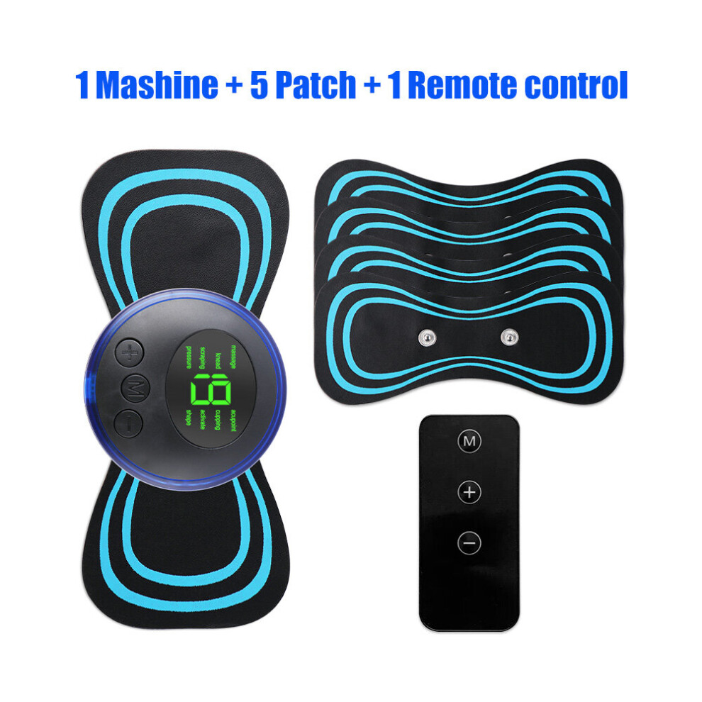 Dechoicelife (A-1 Machine 5 Patch) Lcd Display Ems Neck Stretcher Electric Massager Portable 8 Modes Cervical Massage Patch Pulse Muscle Stimulator