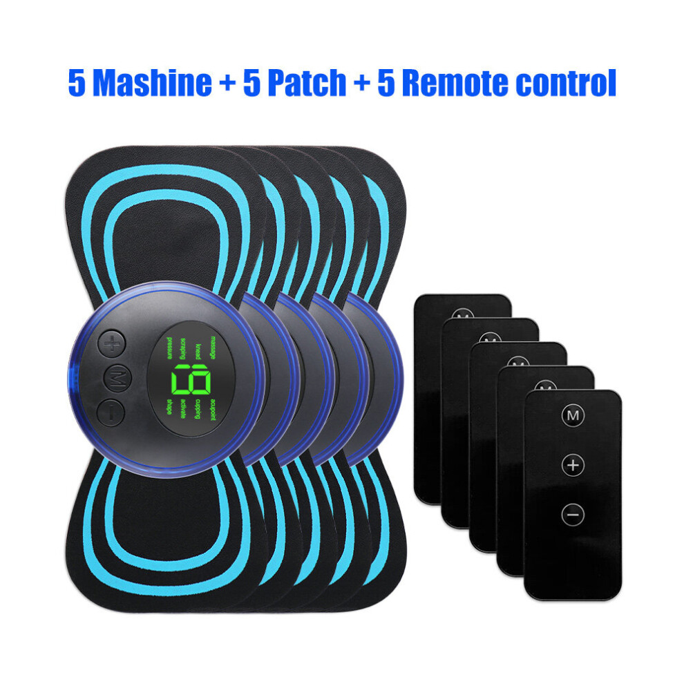 Dechoicelife (A-5 Machine 5 Patch) Lcd Display Ems Neck Stretcher Electric Massager Portable 8 Modes Cervical Massage Patch Pulse Muscle Stimulator