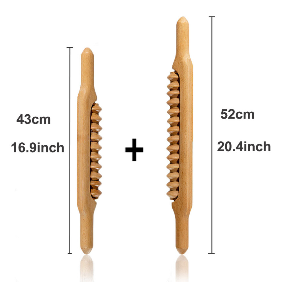 Dechoicelife (A-52Cm And 43Cm Roller) Tcare Wooden Therapy Massage Roller Tool, Maderoterapia Colombiana Lymphatic Drainage Tools Trigger Point Massager Maderother