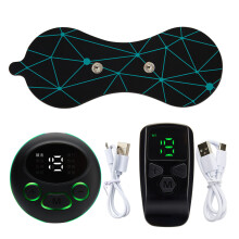 (a-I) Electrical Muscle Stimulator EMS Back and Neck Massager Charging Slimming Sticker Body Pain Relief Patch Mini Massage Gel Pad