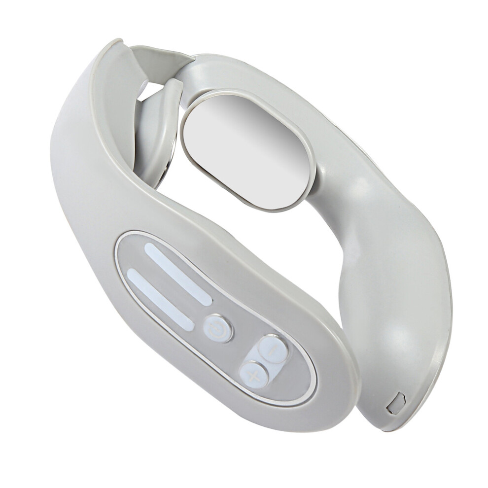 Dechoicelife White (A-) Smart Electric Neck Massager Shoulder Lymphatic Body Massage Magnetic Therapy Pulse Pain Relief Tools Improves Blood Circulation