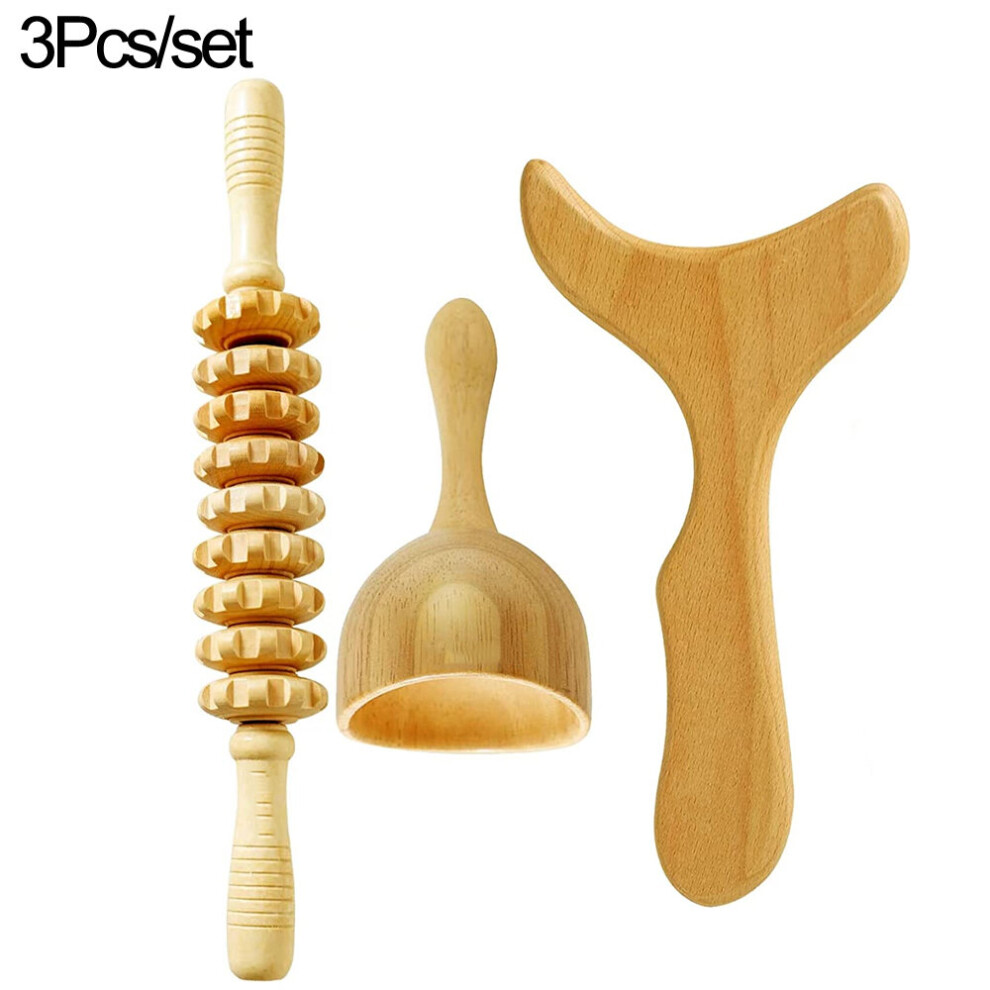 Dechoicelife (A-Auburn) Gua Sha Tool Wooden Scraper Therapy Massage Tools Lymphatic Drainage Tool Anti Cellulite Massage Tool Body Sculpting Tool