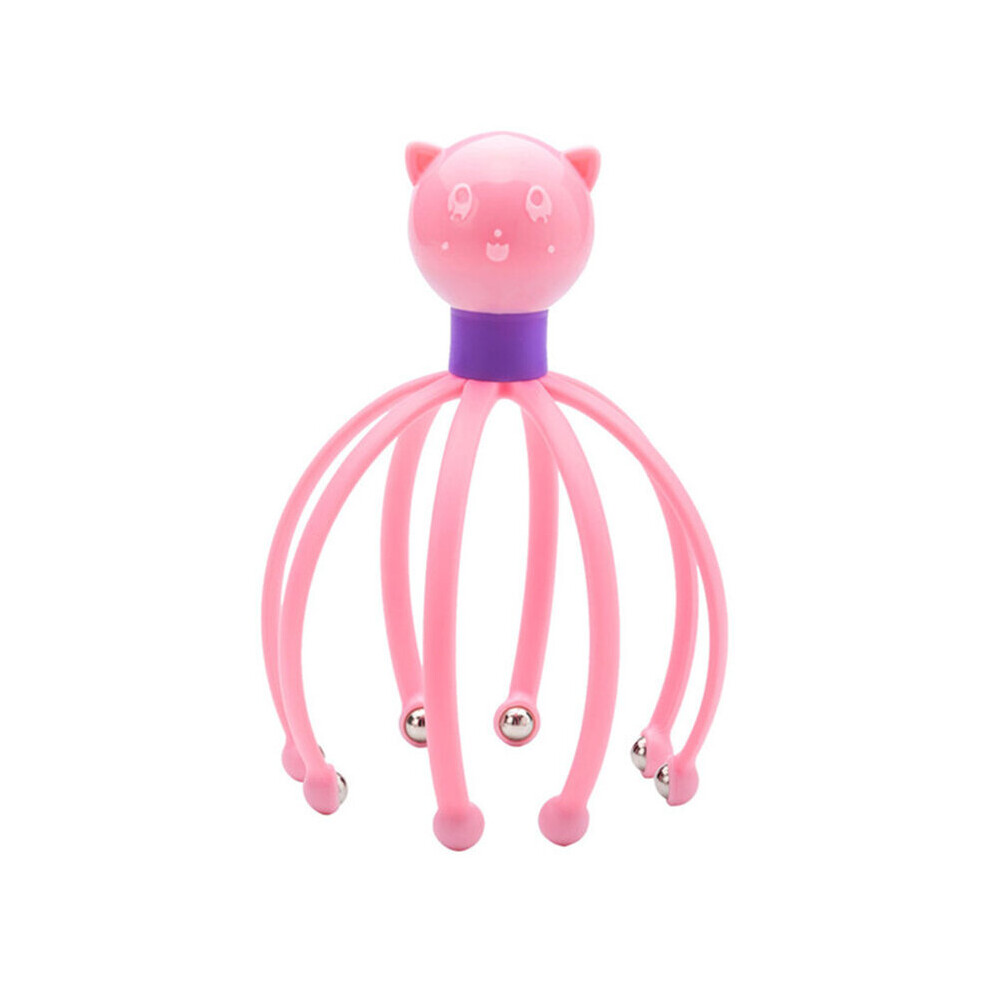 Dechoicelife Pink (A- Bear) Head Massager Neck Massage Anti-Stress Pain Relief Octopus Scalp Stress Relax Headache Stimulate Blood Circulate Head Massage